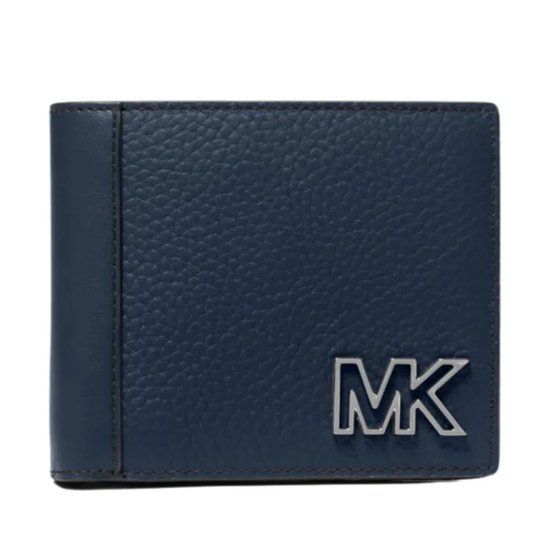 Cooper Leather Billfold Wallet Navy with Coin Pouch