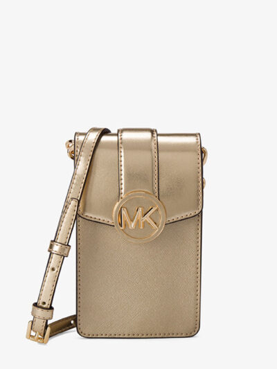 Carmen Small Metallic Phone Crossbody Bag  PALE GOLD