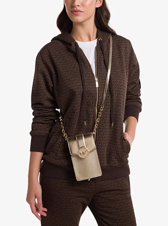 Carmen Small Metallic Phone Crossbody Bag  PALE GOLD - Image 2