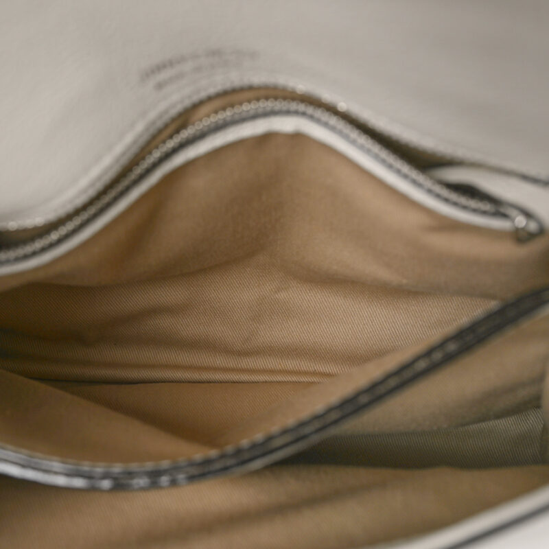 Calfskin Crystal Medium Cheri Top Handle Bag Milk - Image 7