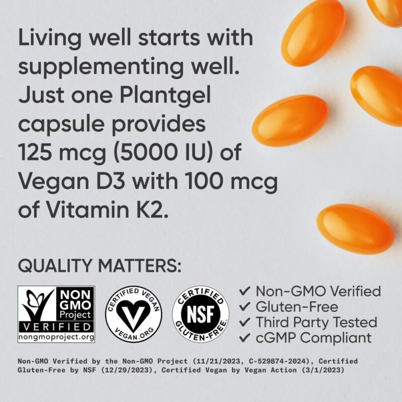 D3+ K2 , 1 PER DAY FORMULA - 160 VEGGIE - Image 6