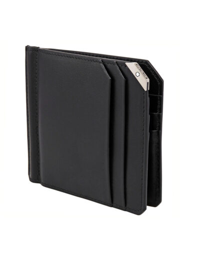 Montblanc Urban Spirit Men's Wallet 6CC Black Leather with Money Clip