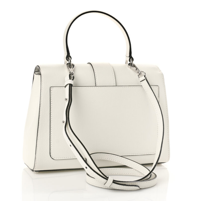 Calfskin Crystal Medium Cheri Top Handle Bag Milk - Image 4