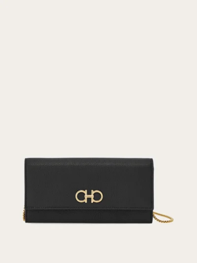 Gancini Leather Chain Shoulder bag Wallet Clutch