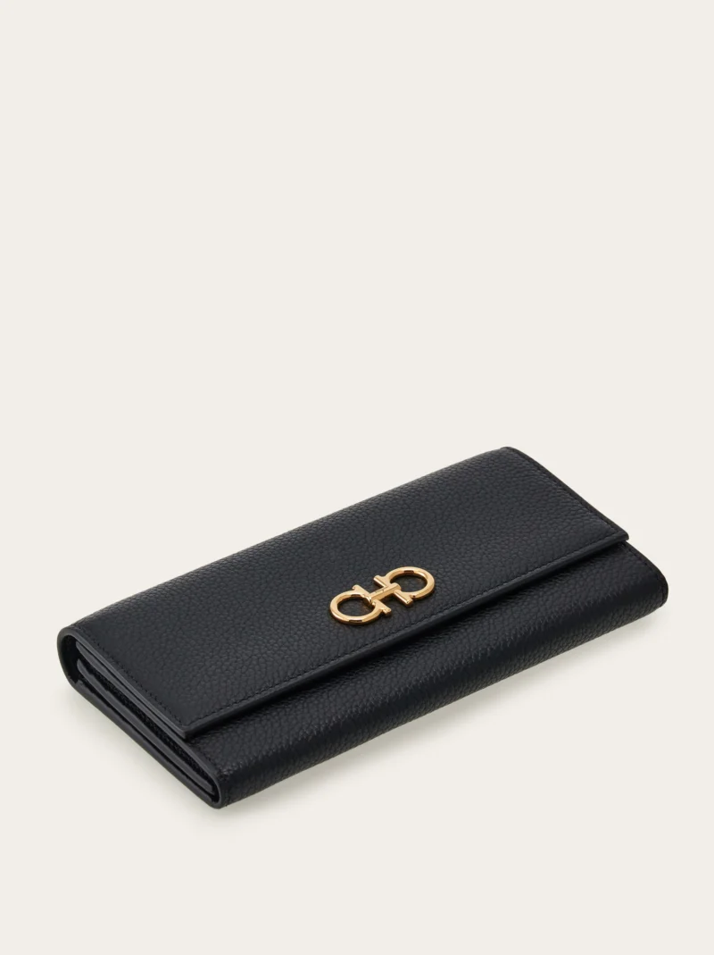 Gancini Leather Chain Shoulder bag Wallet Clutch - Image 4