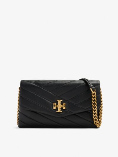 Kira Chevron Chain Wallet, Black, 90343