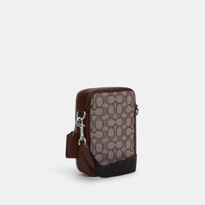 Stanton Crossbody Signature Jacquard & Leather Maple - Image 4