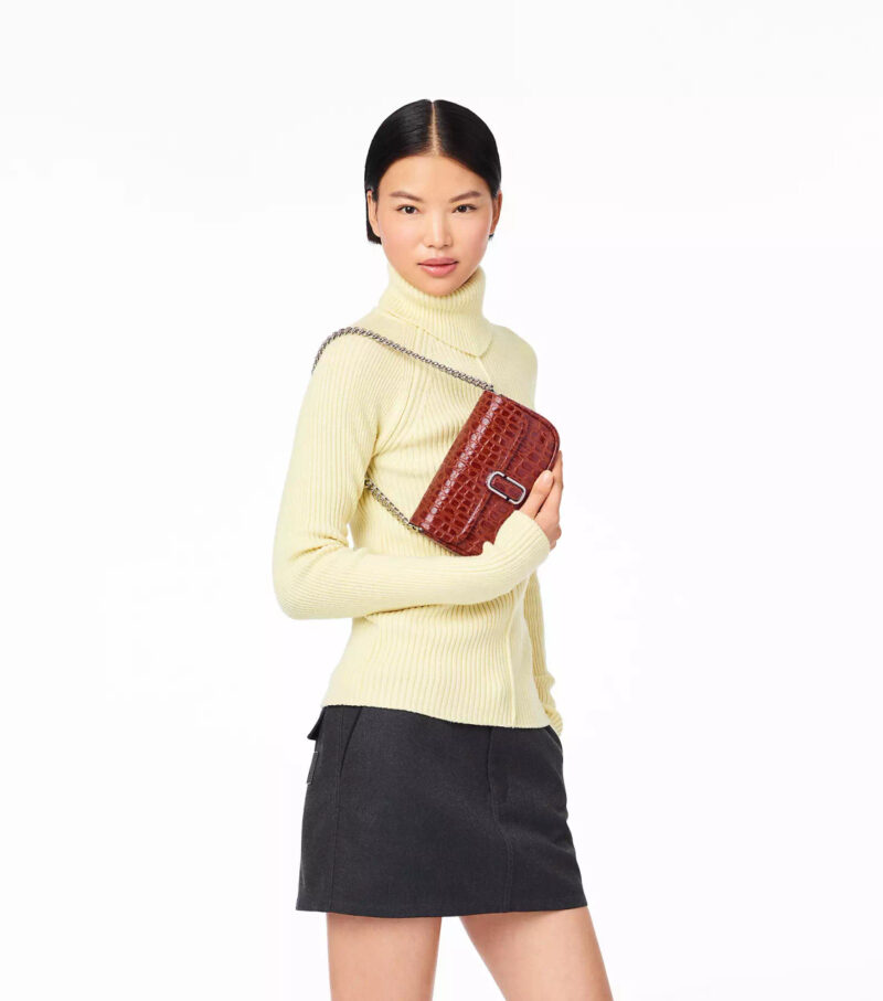 MARC JACOBS Croc-Embossed J Marc Mini Bag - Image 3