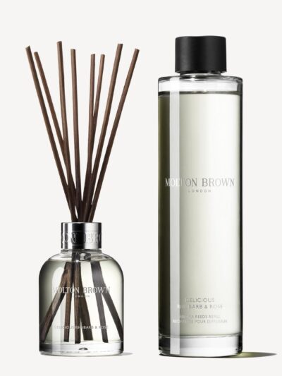 MOLTON BROWN - Delicious Rhubarb & Rose Aroma Reeds & Refill Gift Set