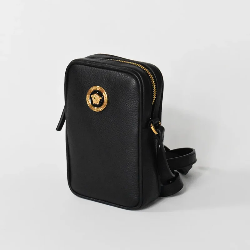 La Medusa black leather mini crossbody bag - Image 4