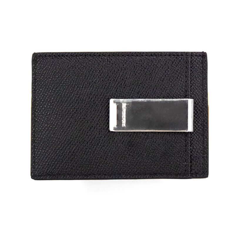 Burberry Chase Business Small Grained Leather Money Clip Card Case Wallet // Black - Image 3