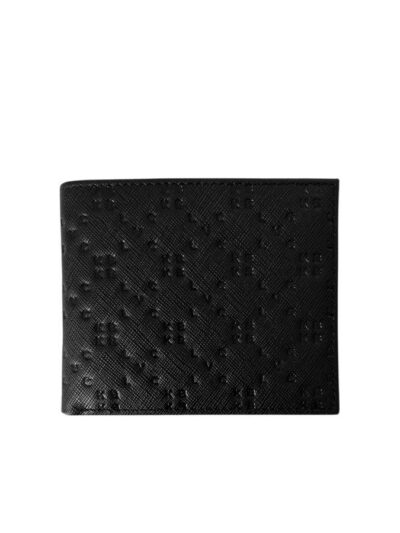 Blvck Monogram Fold Wallet In Saffiano Leather