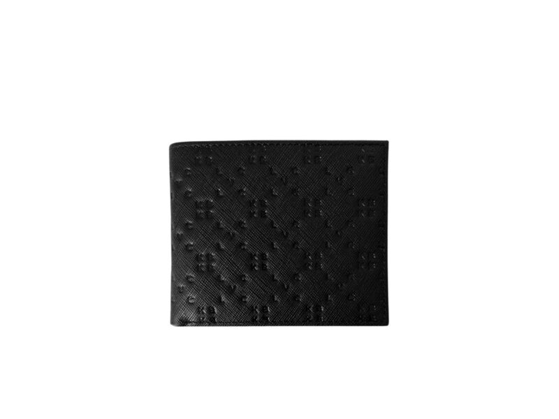 Blvck Monogram Fold Wallet In Saffiano Leather