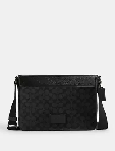District Crossbody Bag In Signature Canvas Charcoal/Black