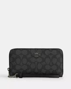 Long Zip Around Wallet In Signature Canvas