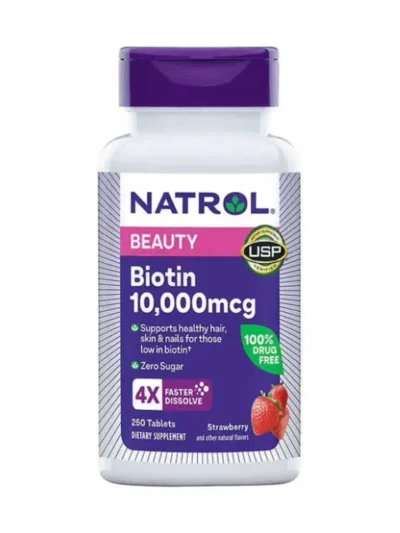 Natrol Biotin 10,000 mcg. Fast Dissolve Tablets, 250 count