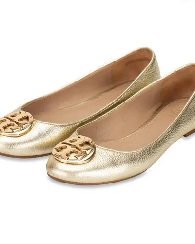 Giày Bệt Tory Burch Claire Ballet Flat Mettalic Tumbled Spark Gold 43399