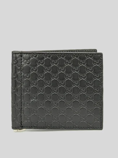 Microguccissima GG Acero Money Clip Wallet Black