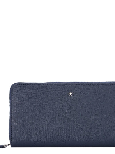 Blue Leather 12cc Sartorial Zip-Around Wallet
