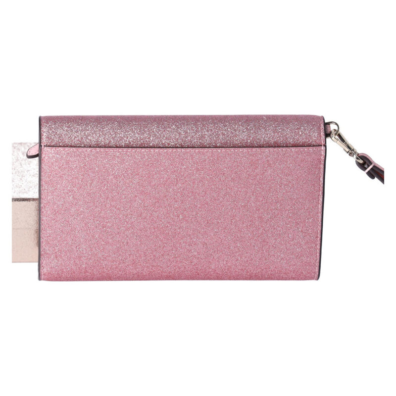 Kate Spade Glimmer Boxed Medium Flap Phone Wristlet Wallet Mitten Pink Glitter - Image 5