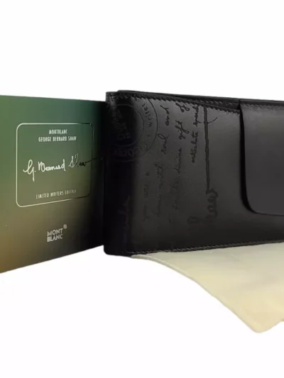 MONTBLANC LTD WRITERS EDITION BERNARD SHAW LEATHER WALLET BLACK 103411 NO BOX