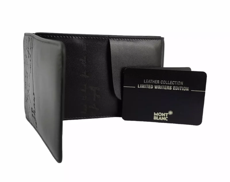 MONTBLANC LTD WRITERS EDITION BERNARD SHAW LEATHER WALLET BLACK 103411 NO BOX - Image 3