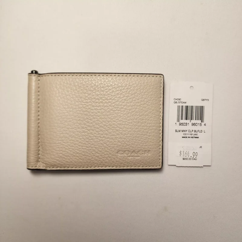 MEN Slim Money Clip Billfold Wallet in QB/ Steam