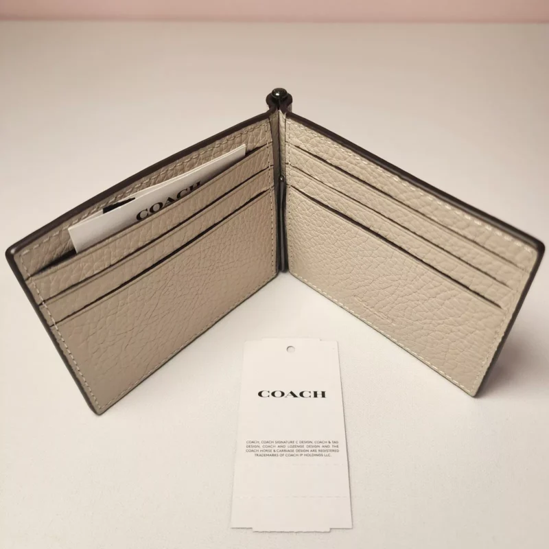 MEN Slim Money Clip Billfold Wallet in QB/ Steam - Image 2