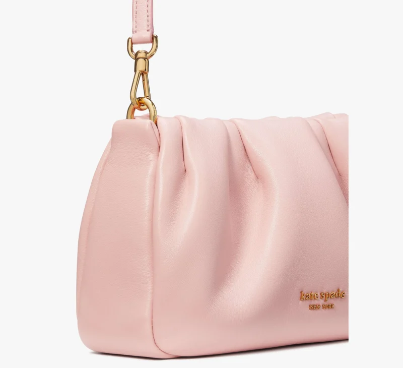 Kate Spade Souffle Smooth Leather Small Chain Crossbody Clutch ~NWT~ Pink Dune - Image 2