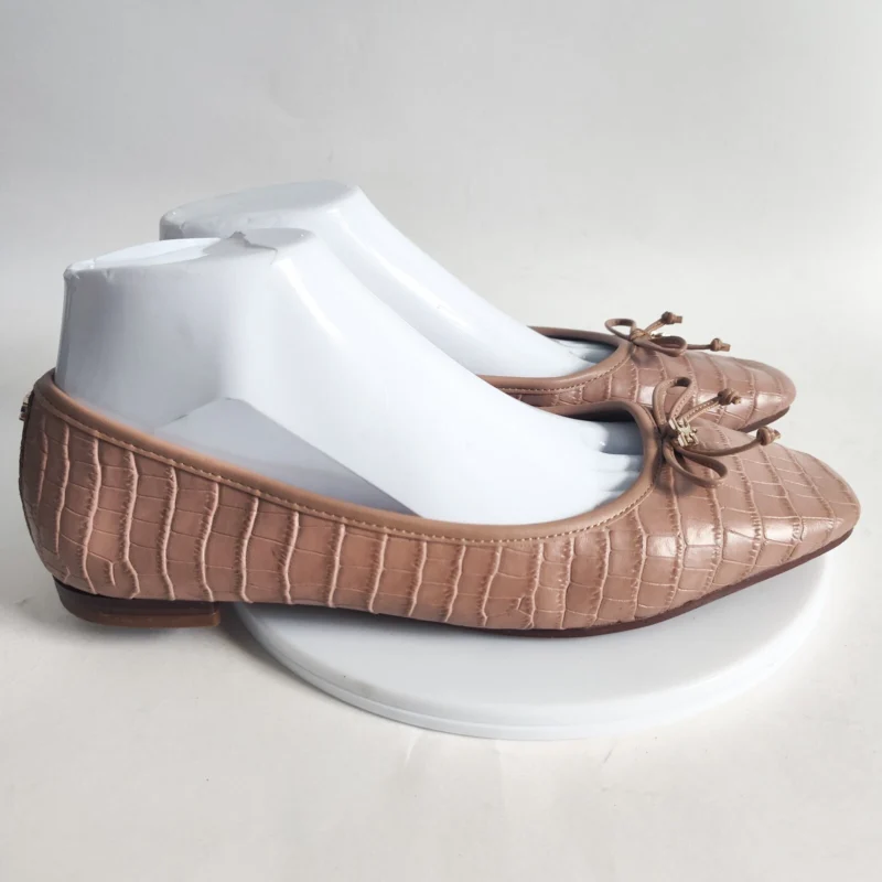 Sam Edelman Animal Print Flats Jillie Slip On Flats Shoes Maple Croc - Image 5