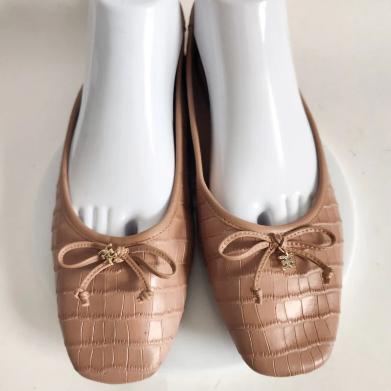 Sam Edelman Animal Print Flats Jillie Slip On Flats Shoes Maple Croc - Image 2