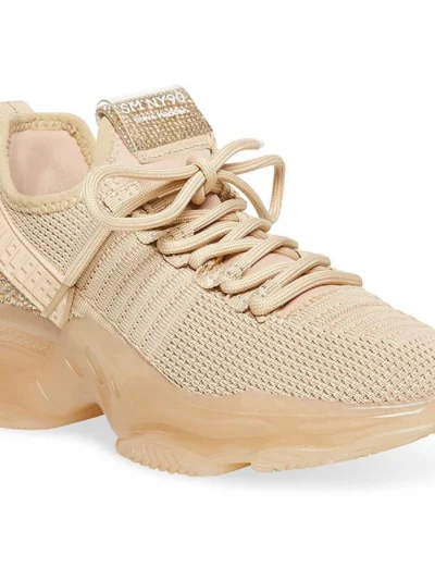 Steve Madden Womens Maxima Beige Athletic and Training Shoes