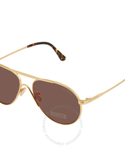 TOM FORD Shiny Gold Pilot Men's Sunglasses