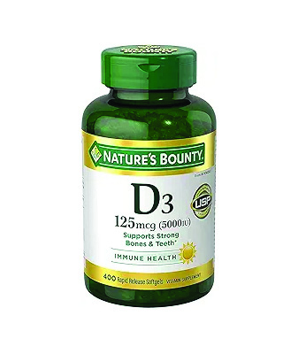 Nature's Bounty Immune Health Vitamin D3 5000 iu, Rapid Release 400 Softgels