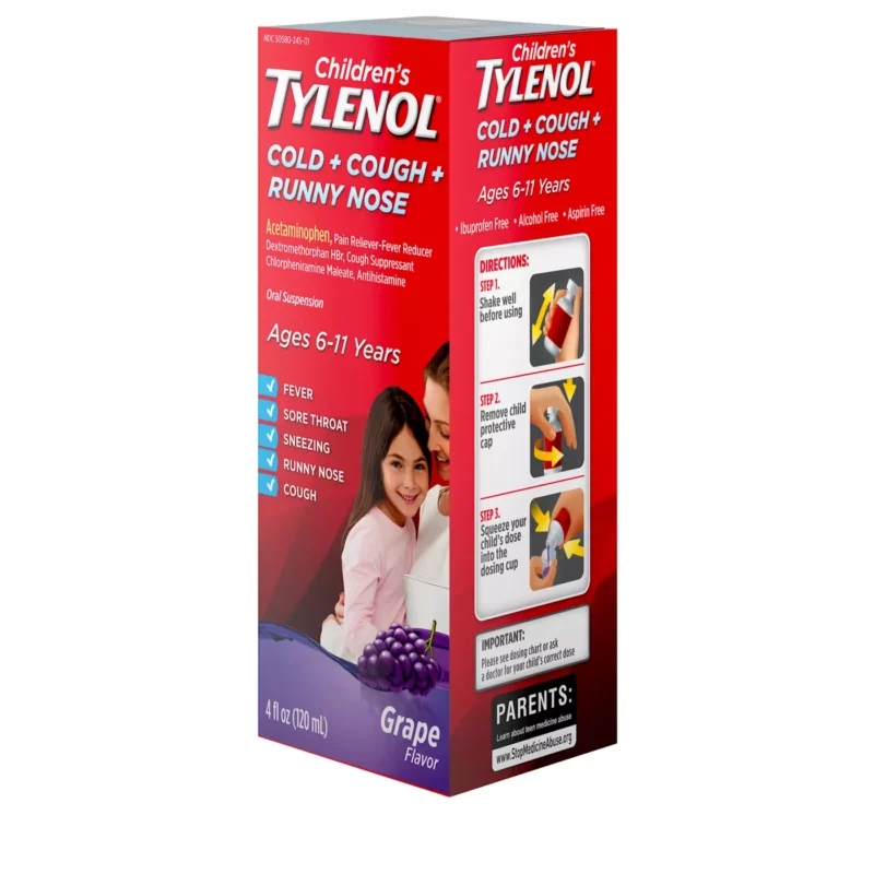 Tylenol Children's Cold + Cough + Runny Nose Oral Suspension - Grape - Image 2