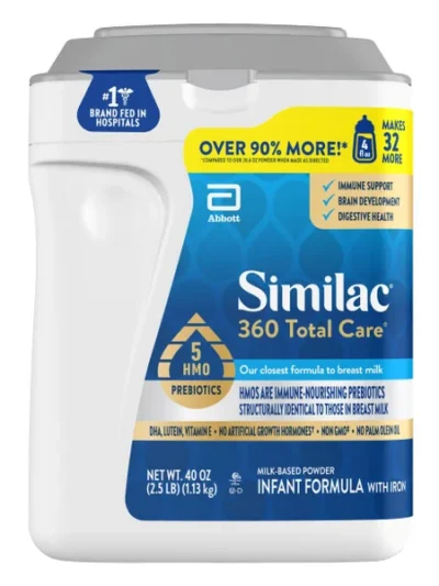 Similac 360 Total Care with 5 HMO's, Non-GMO Infant Formula Powder, 40 oz