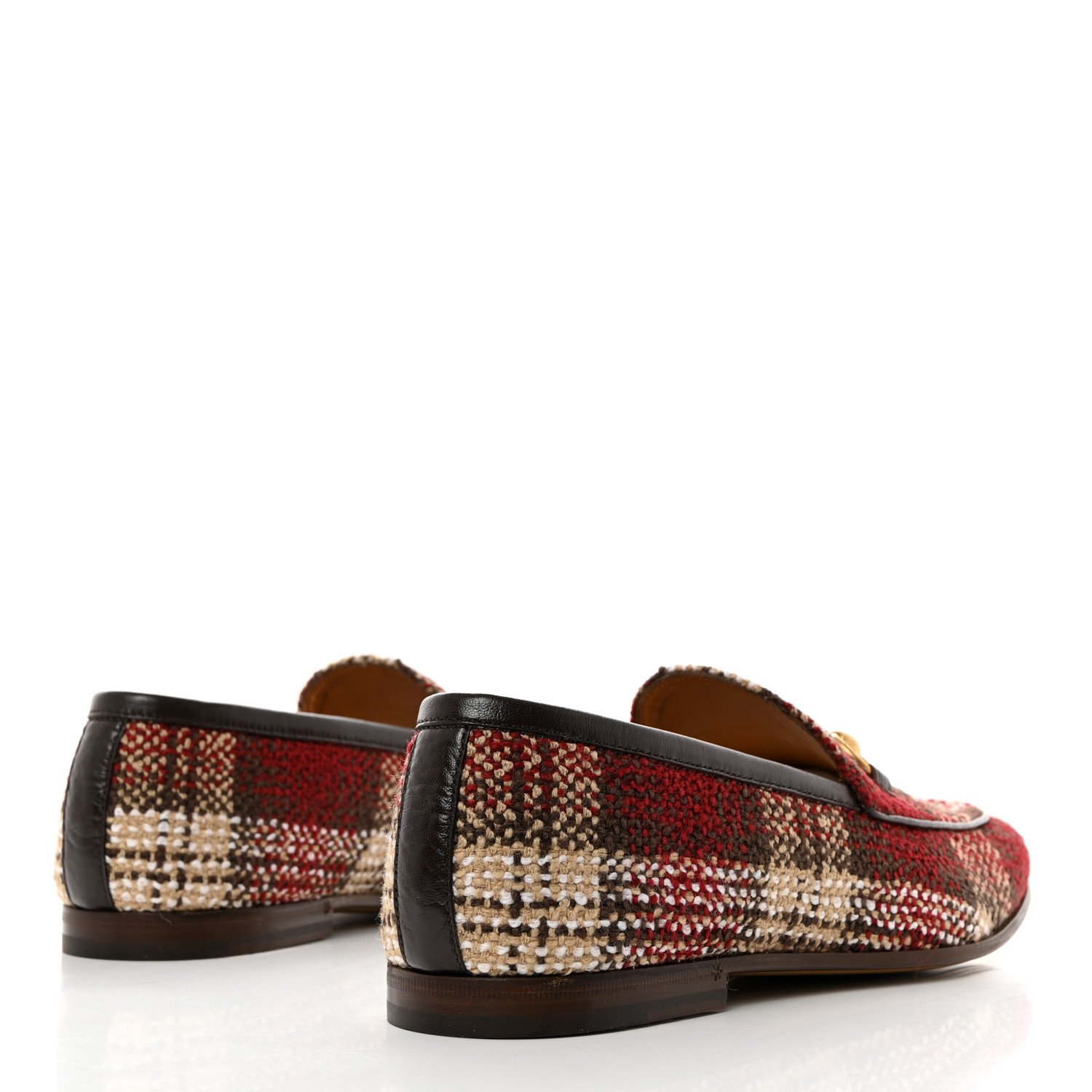Tweed Check Horsebit Mens Jordaan Loafer Red, Beige, and White. - Image 5