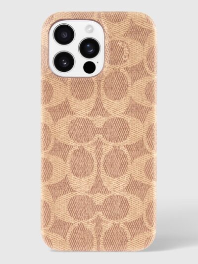 Coach Signature Canvas Slim Wrap iPhone 16 Pro Max Case - Designer Phone Case - Signature Tan