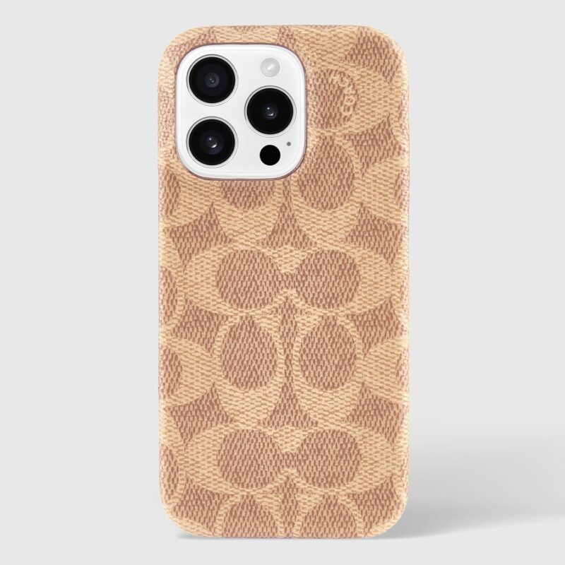Coach Signature Canvas Slim Wrap iPhone 16 Pro Case - Designer Phone Case - Signature Tan