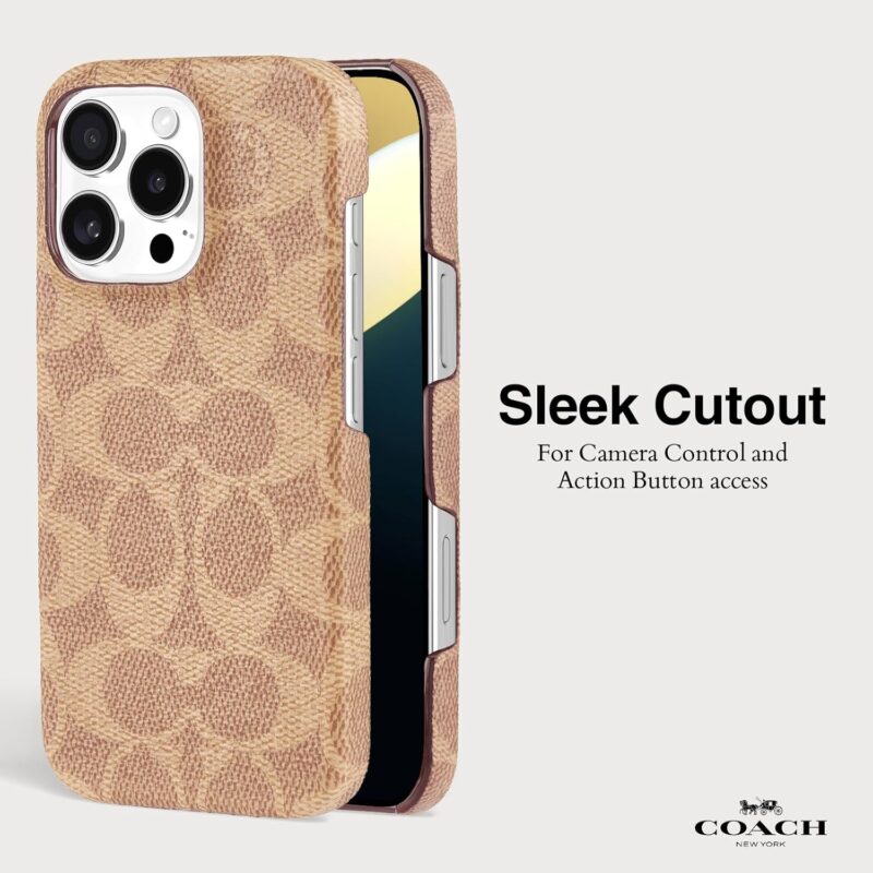 Coach Signature Canvas Slim Wrap iPhone 16 Pro Case - Designer Phone Case - Signature Tan - Image 3