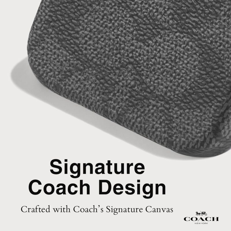 Coach Signature Canvas Slim Wrap iPhone 16 Pro Case - Designer Phone Case - Signature Charcoal - Image 5