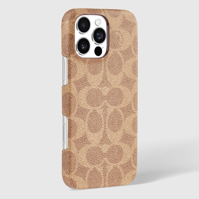 Coach Signature Canvas Slim Wrap iPhone 16 Pro Max Case - Designer Phone Case - Signature Tan - Image 4