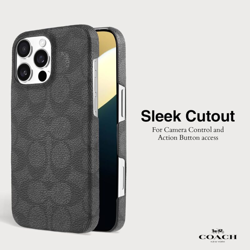 Coach Signature Canvas Slim Wrap iPhone 16 Pro Max Case - Designer Phone Case - Signature Charcoal - Image 6