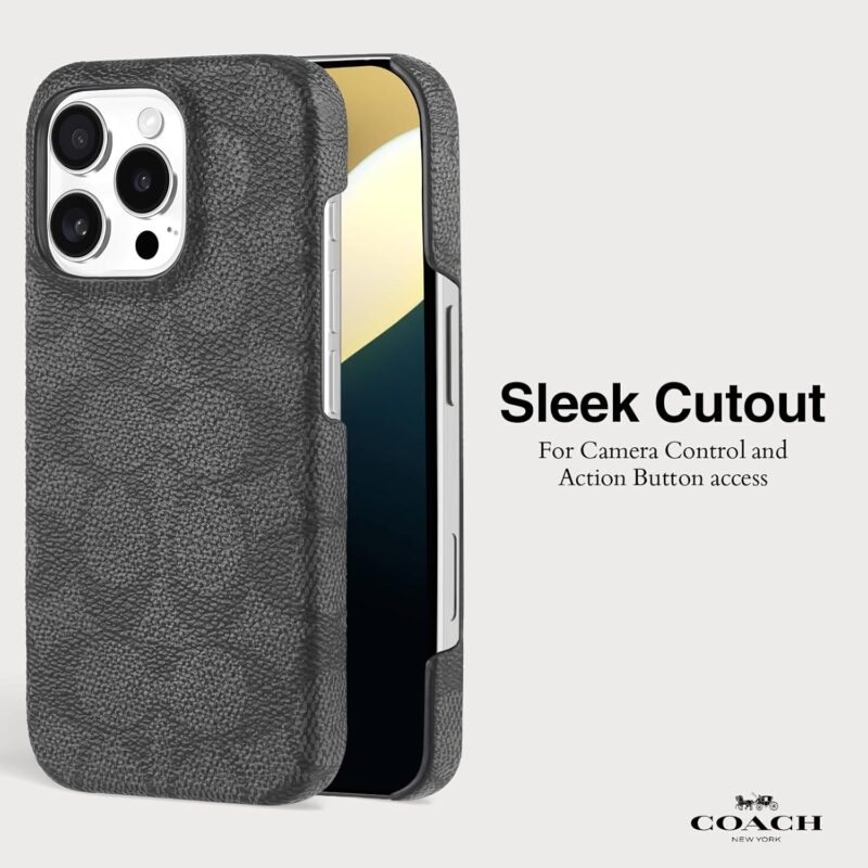Coach Signature Canvas Slim Wrap iPhone 16 Pro Case - Designer Phone Case - Signature Charcoal - Image 6