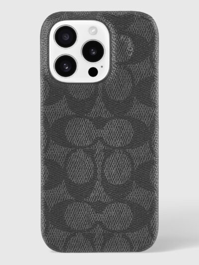 Coach Signature Canvas Slim Wrap iPhone 16 Pro Case - Designer Phone Case - Signature Charcoal