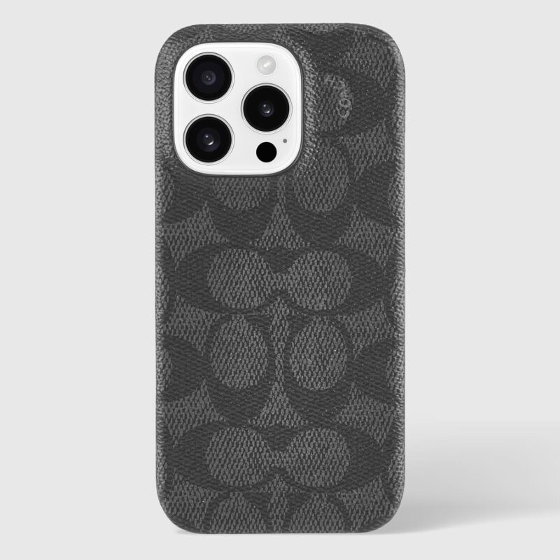 Coach Signature Canvas Slim Wrap iPhone 16 Pro Case - Designer Phone Case - Signature Charcoal