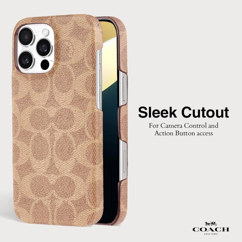 Coach Signature Canvas Slim Wrap iPhone 16 Pro Max Case - Designer Phone Case - Signature Tan - Image 6