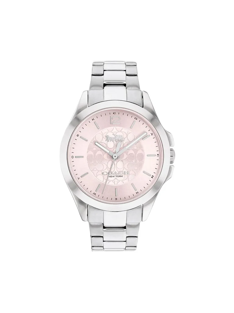 Coach 14503756 Libby 37mm Stainless Steel Watch Silver/Pink Dial
