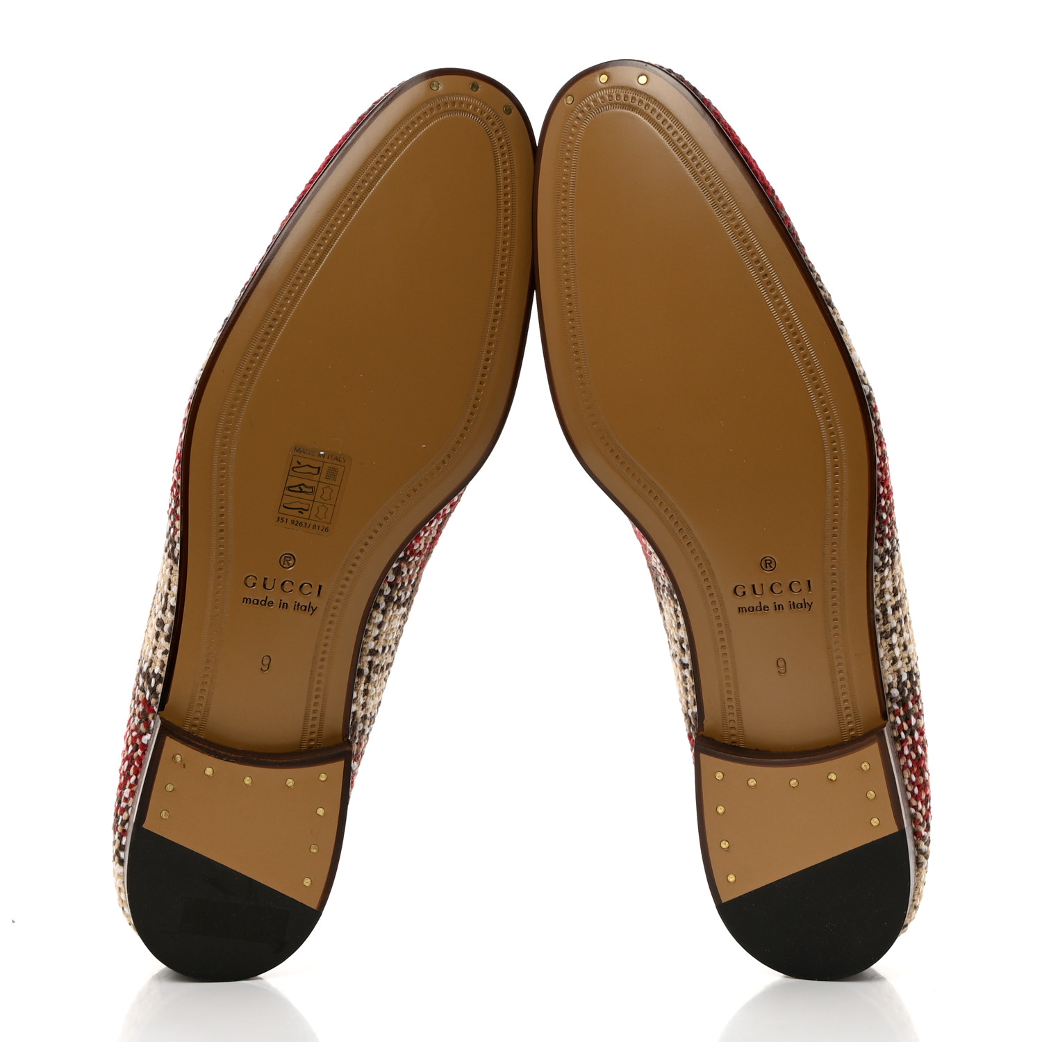 Tweed Check Horsebit Mens Jordaan Loafer Red, Beige, and White. - Image 4