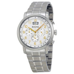 Dress Chronograph Silver Dial Stainless Steel Men's Watch